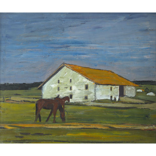 ALBERT SCHNYDER : 'Ferme et chevaux' (DOBIASCHOFSKY AUKTIONEN AG)