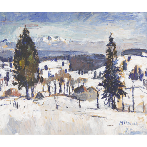 MAX ROBERT THEYNET : Winterlandschaft mit Alpenpanorama (DOBIASCHOFSKY AUKTIONEN AG)