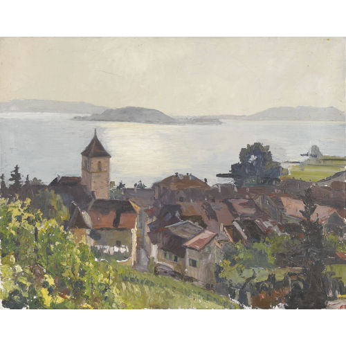 OTTO CL�NIN : Blick auf Twann und die St. Petersinsel (DOBIASCHOFSKY AUKTIONEN AG)