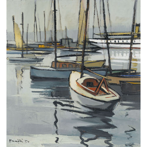 WALTER MAFLI : Segelboote im Hafen (DOBIASCHOFSKY AUKTIONEN AG)