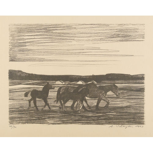 ALBERT SCHNYDER : Pferde im Jura (DOBIASCHOFSKY AUKTIONEN AG)
