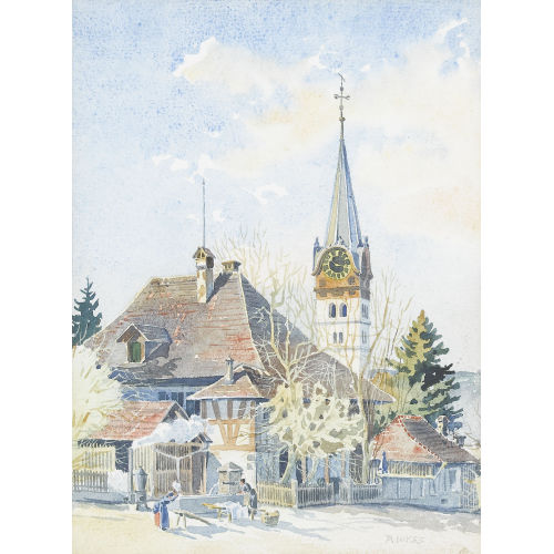 PAUL WYSS : W�scherinnen am Brunnen (DOBIASCHOFSKY AUKTIONEN AG)