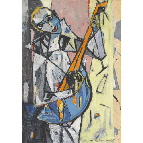 PAUL SCHMIDT : Harlekin mit Mandoline (DOBIASCHOFSKY AUKTIONEN AG)