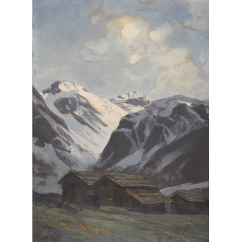 ERWIN EMERICH : Alph�tten vor vergletscherter Berglandschaft (DOBIASCHOFSKY AUKTIONEN AG)