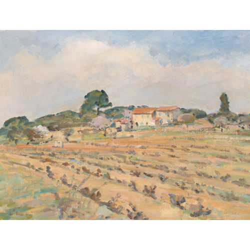 LOUIS HENRI DE MEURON : Feldlandschaft mit Hof in der Provence (DOBIASCHOFSKY AUKTIONEN AG)