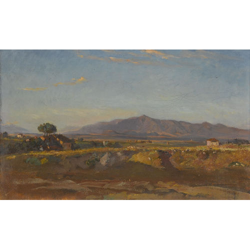 RODOLPHE L�ON BERTHOUD : S�dliche Landschaft im Abendrot (DOBIASCHOFSKY AUKTIONEN AG)