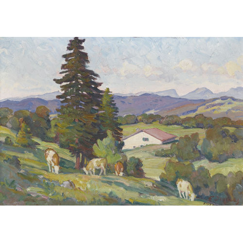 FRAN�OIS LOUIS JAQUES : Sommerliche Landschaft mit weidenden K�hen (DOBIASCHOFSKY AUKTIONEN AG)