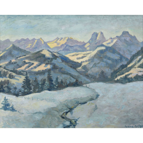 FRANZ GEHRI : Winterliche Berglandschaft (DOBIASCHOFSKY AUKTIONEN AG)