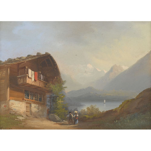 FERDINAND SOMMER : Paar Ansichten vom Thuner- und Brienzersee (DOBIASCHOFSKY AUKTIONEN AG)