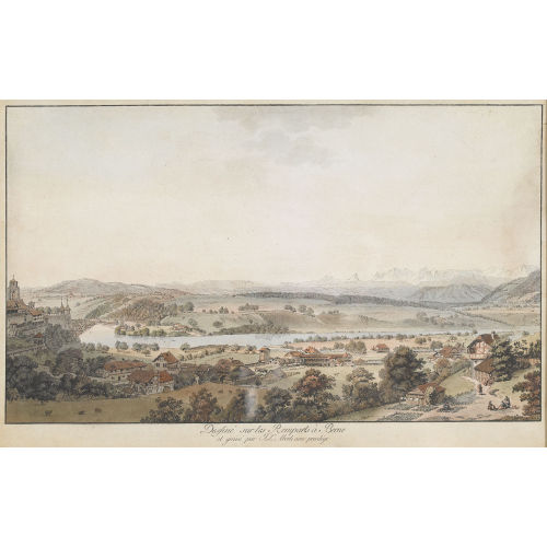 JOHANN LUDWIG ABERLI : 'Dessin� sur les Remparts � Berne' (DOBIASCHOFSKY AUKTIONEN AG)