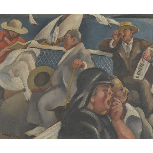 HENRY MEYLAN : Reisende auf dem Schiffsdeck (DOBIASCHOFSKY AUKTIONEN AG)