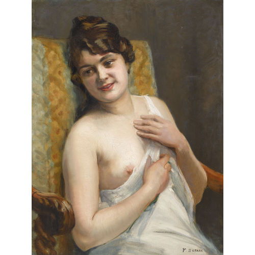 AUGUSTE FR�D�RIC DUFAUX : Portr�t einer Dame im Neglig� (DOBIASCHOFSKY AUKTIONEN AG)