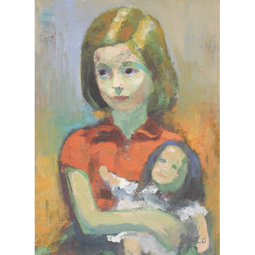 PAUL JAKOB) PAOLO (EIGTL. M�LLER : Portr�t eines M�dchens mit Puppe (DOBIASCHOFSKY AUKTIONEN AG)