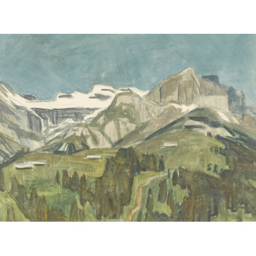 FRED STAUFFER : Spitzhorn mit Gletscher und Geltenhorn (DOBIASCHOFSKY AUKTIONEN AG)