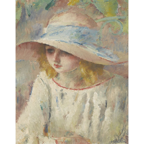HENRI FEHR : Junge Frau mit Sommerhut (DOBIASCHOFSKY AUKTIONEN AG)