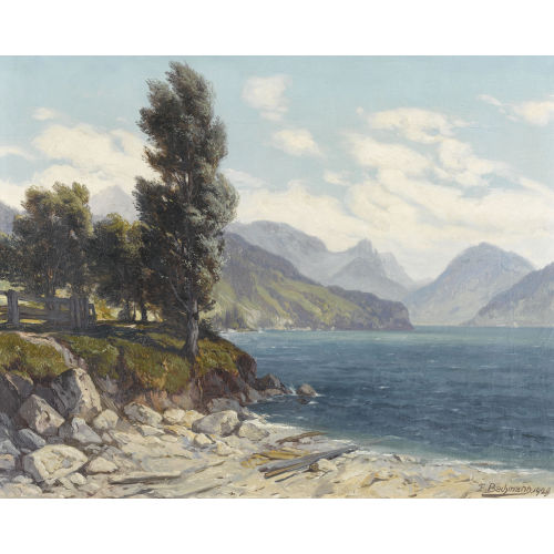 JAKOB EDWIN BACHMANN : 'Am Wallensee bei Murg' (DOBIASCHOFSKY AUKTIONEN AG)