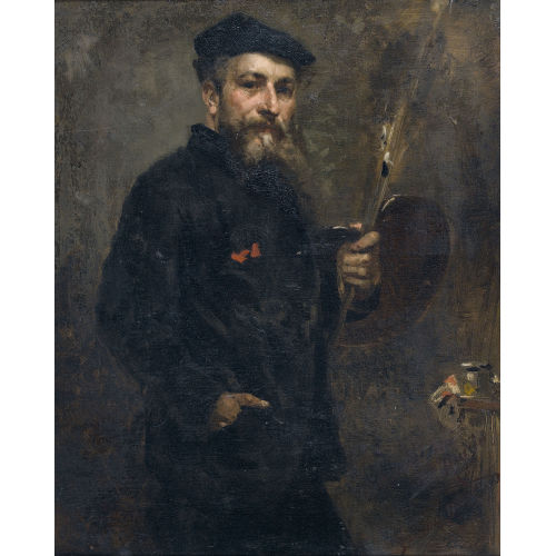 SIMON DURAND : Selbstbildnis mit Malerpalette (DOBIASCHOFSKY AUKTIONEN AG)