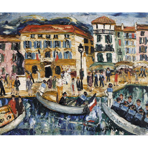 LUCIEN G�NIN : Hafenpartie in Toulon mit Ruderbooten (DOBIASCHOFSKY AUKTIONEN AG)