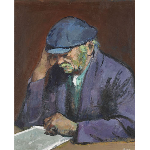 PAUL JAKOB) PAOLO (EIGTL. M�LLER : �lterer Mann bei der Lekt�re (DOBIASCHOFSKY AUKTIONEN AG)
