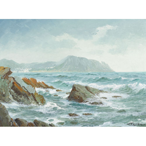 SAVERIO SEASSARO : Brandung an der K�ste von Nervi (DOBIASCHOFSKY AUKTIONEN AG)