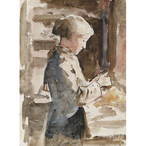 ALBERT ANKER : Studie zu 'Kartoffelsch�lendes M�dchen' (DOBIASCHOFSKY AUKTIONEN AG)