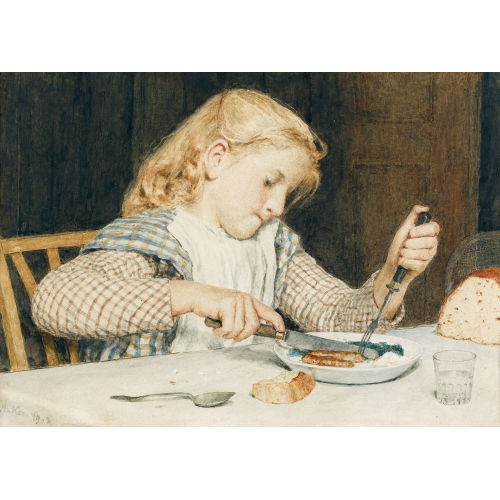 ALBERT ANKER : Speisendes M�dchen am Tisch (DOBIASCHOFSKY AUKTIONEN AG)