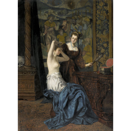 L�ON LUCIEN GOUPIL : Int�rieur intime avec femme � sa toilette (DOBIASCHOFSKY AUKTIONEN AG)