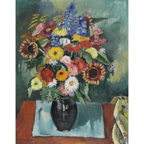 FERNAND RIARD : Stillleben mit Blumen in dunkler Vase (DOBIASCHOFSKY AUKTIONEN AG)