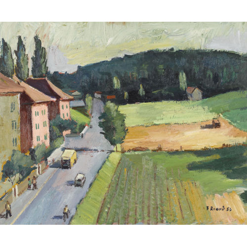 FERNAND RIARD : Sommerliche Feldpartie am Stadtrand (DOBIASCHOFSKY AUKTIONEN AG)