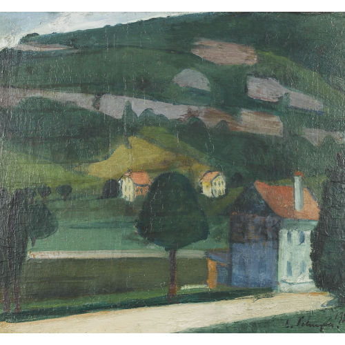 ALBERT SCHNYDER : Sommerlandschaft mit H�usern (DOBIASCHOFSKY AUKTIONEN AG)