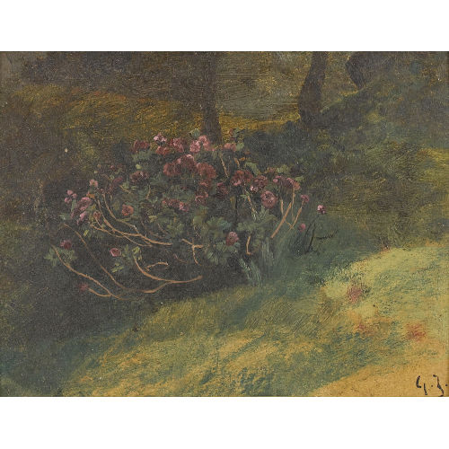 GEORGES JEANNIN : Landschaftspartie mit bl�hendem Strauch (DOBIASCHOFSKY AUKTIONEN AG)