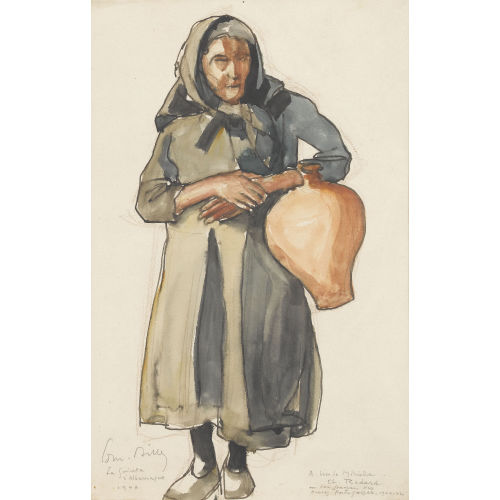 EDMOND BILLE : Alte Frau mit Amphore (DOBIASCHOFSKY AUKTIONEN AG)
