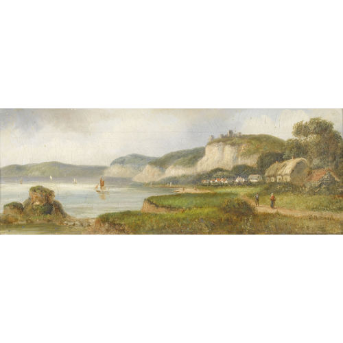GABRIEL THOMPSON : Felsk�ste mit Dorf und Staffage (DOBIASCHOFSKY AUKTIONEN AG)