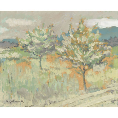 KARL SCHENK : Fr�hlingslandschaft mit Obstb�umen (DOBIASCHOFSKY AUKTIONEN AG)