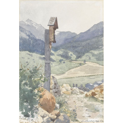 EMIL BEURMANN : Wegkreuz in Tirol (DOBIASCHOFSKY AUKTIONEN AG)