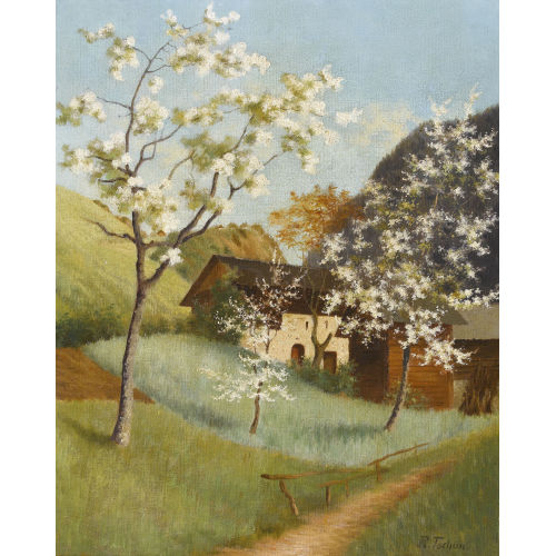 RUDOLF TSCHAN : Bl�hende Obstb�ume (DOBIASCHOFSKY AUKTIONEN AG)