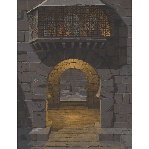 BERNHARD CULLMANN : Orientalische Altstadtpartie mit Passage und Erker (DOBIASCHOFSKY AUKTIONEN AG)