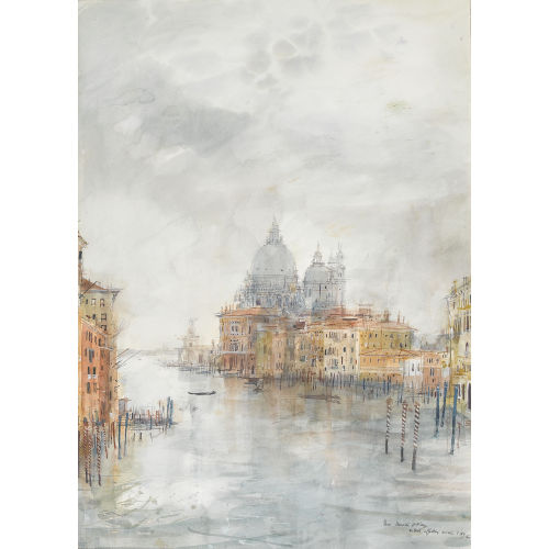 MICHEL CIRY : Venezianische Kanalpartie mit Santa Maria della Salute (DOBIASCHOFSKY AUKTIONEN AG)