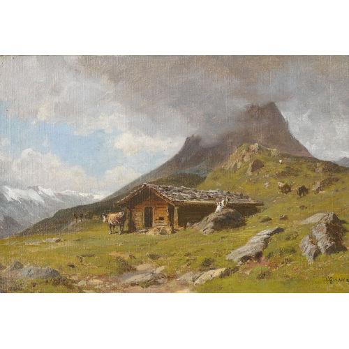 JOHANN JOSEPH GEISSER : 'Sennh�tte auf der Furna der Riederalp (Wallis)' (DOBIASCHOFSKY AUKTIONEN AG)