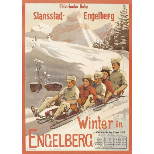 WILHELM (WILLI) AMRHEIN : 'Winter in Engelberg' (DOBIASCHOFSKY AUKTIONEN AG)