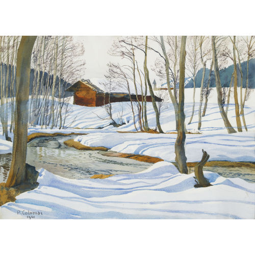 PLINIO COLOMBI : Winterliche Bachlandschaft (DOBIASCHOFSKY AUKTIONEN AG)