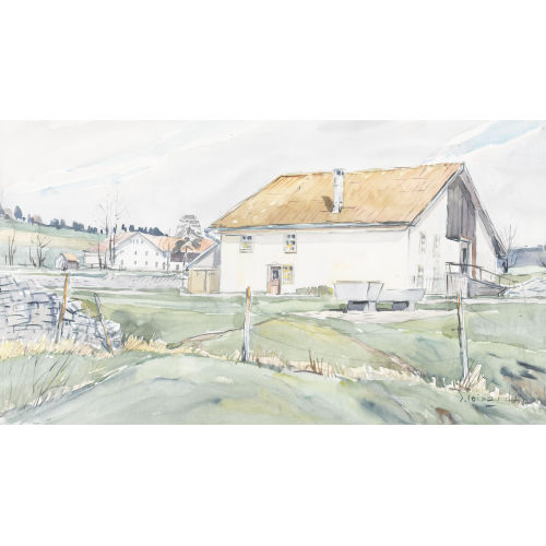 SERGE VOISARD : Fr�hlingslandschaft mit Bauernhof (DOBIASCHOFSKY AUKTIONEN AG)