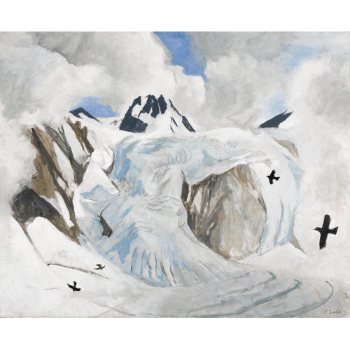 VICTOR SURBEK : Winterlandschaft mit dem Oberen Grindelwaldgletscher (DOBIASCHOFSKY AUKTIONEN AG)