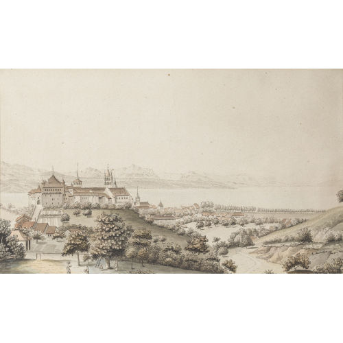 JOHANN LUDWIG ABERLI : Vue de Lausanne (DOBIASCHOFSKY AUKTIONEN AG)