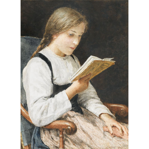ALBERT ANKER : Lesendes M�dchen (DOBIASCHOFSKY AUKTIONEN AG)