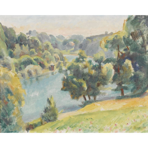EDUARD BOSS : Sommerliche Aarepartie (DOBIASCHOFSKY AUKTIONEN AG)