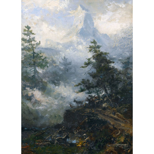 RAPHAEL RITZ : Geissen vor dem Matterhorn (DOBIASCHOFSKY AUKTIONEN AG)