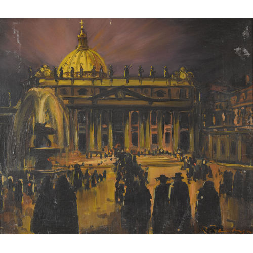 ROBERT BAUMBERGER : Der Petersdom bei Nacht (DOBIASCHOFSKY AUKTIONEN AG)