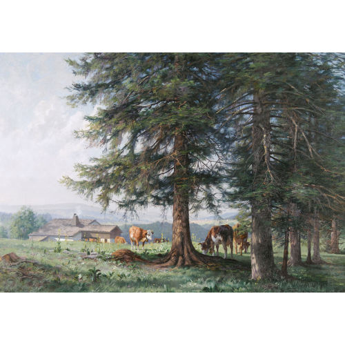 �DOUARD JEANMAIRE : 'Paturage bois� � la lisi�re de la for�t de La Joux-Perret' (DOBIASCHOFSKY AUKTIONEN AG)