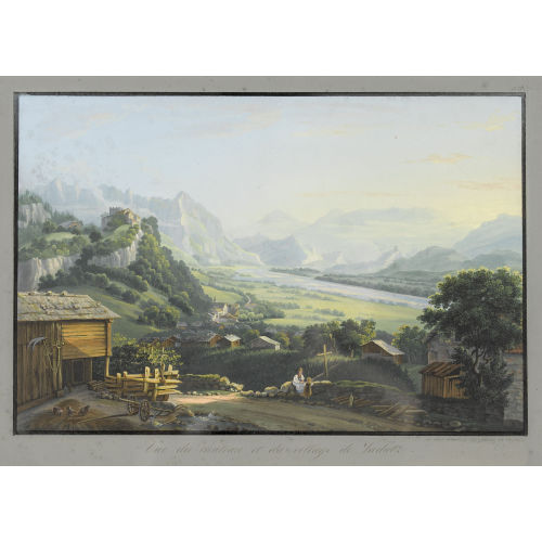 JOHANN LUDWIG BLEULER : 'Vue du ch�teau et du village de Vadutz' (DOBIASCHOFSKY AUKTIONEN AG)